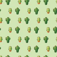 Cactus In Pot Seamless Pattern Design vector