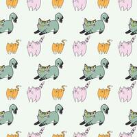 Hy There Kitty Seamless Pattern Design vector