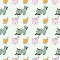 Hy There Kitty Seamless Pattern Design vector