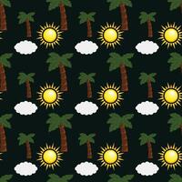 Summer Sun Seamless Pattern Design vector