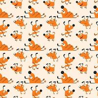 Dogs Meeting Seamless Pattern Design vector