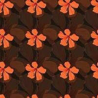 Delicate Hibiscus Flowers Seamless Pattern Design vector
