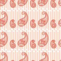 Paisleys On Stripes Seamless Pattern Design vector