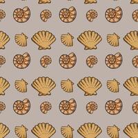 Seashells And Sand Seamless Pattern Design vector