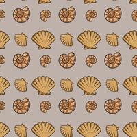 Seashells And Sand Seamless Pattern Design vector