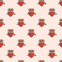 Dog Love Seamless Pattern Design vector