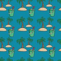 Coconut Tree Seamless Pattern Design vector