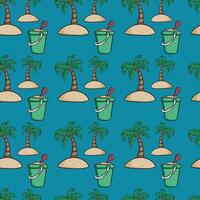 Coconut Tree Seamless Pattern Design vector