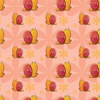 Scandinavian Snail Seamless Pattern Design vector