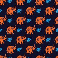 Patchwork Elephant Seamless Pattern Design vector