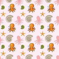 Octopus And Friends Seamless Pattern Design vector