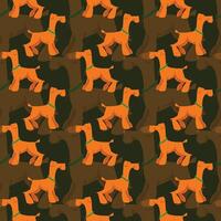 Dachshund Petrol Seamless Pattern Design vector