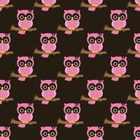 Owl Girls Seamless Pattern Design vector