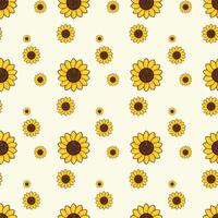 Sunny Sunflowers Seamless Pattern Design vector