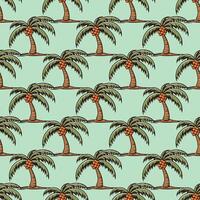 Palm Tree In the Wind Seamless Pattern Design 02 vector