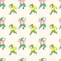 crocodile dance Seamless-Pattern-Design vector