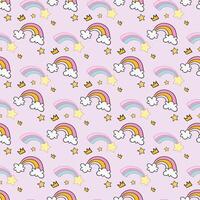 Little Rainbows Seamless Pattern Design vector