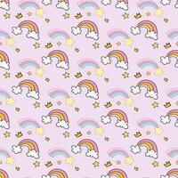 Little Rainbows Seamless Pattern Design vector