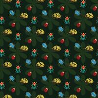 Ladybug Meeting Seamless Pattern Design vector