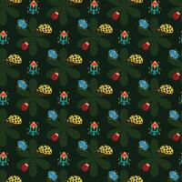 Ladybug Meeting Seamless Pattern Design vector