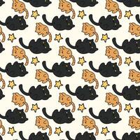 Super Hero Cat Seamless Pattern Design vector
