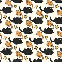 Super Hero Cat Seamless Pattern Design vector