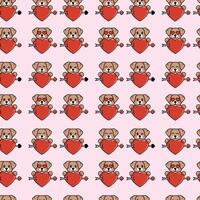 Lovely Pug Seamless Pattern Design vector