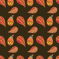 Retro Paisleys Seamless Pattern Design vector