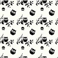 Owls In Dreamgarden Seamless Pattern Design vector