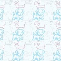 Cute Dogs Seamless Pattern Design vector