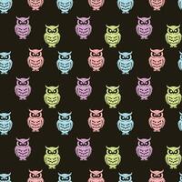 Colored Owls Look Out Seamless Pattern Design vector