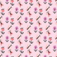 Flower Friends Seamless Pattern Design vector