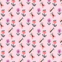 Flower Friends Seamless Pattern Design vector