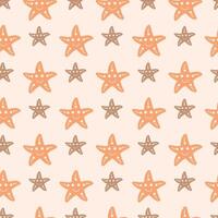 Sea Stars Seamless Pattern Design vector