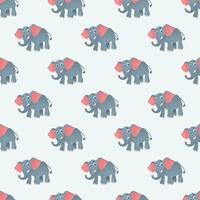 Happy Elephants Seamless Pattern Design vector
