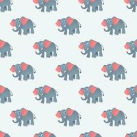 Happy Elephants Seamless Pattern Design vector