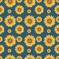 Sunflower Wakening Seamless Pattern Design vector