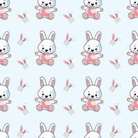 Bunny Friends Seamless Pattern Design vector