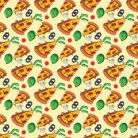 Pizza Heaven Seamless Pattern Design vector