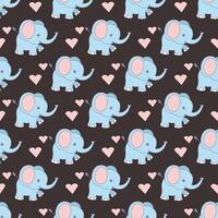 Elephant Companions Seamless Pattern Design vector