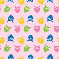 Owl Show Seamless Pattern Design vector