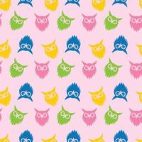 Owl Show Seamless Pattern Design vector