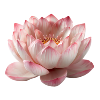 Lotus flower. Sacred lotus flower top view. Indian lotus flower flat lay isolated. Pink lotus flower png