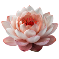 Lotus flower. Sacred lotus flower top view. Indian lotus flower flat lay isolated. Pink lotus flower png