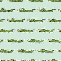 Seamless pattern with cute crocodile vector
