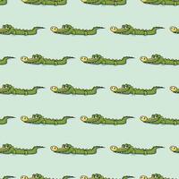 Seamless pattern with cute crocodile vector