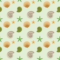 Sea Shell Seamless Pattern Design vector