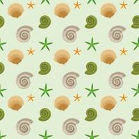 Sea Shell Seamless Pattern Design vector