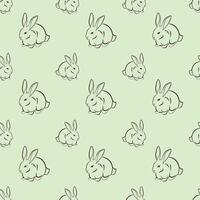 Chinese Rabbit Seamless Pattern Design vector