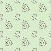 Chinese Rabbit Seamless Pattern Design vector